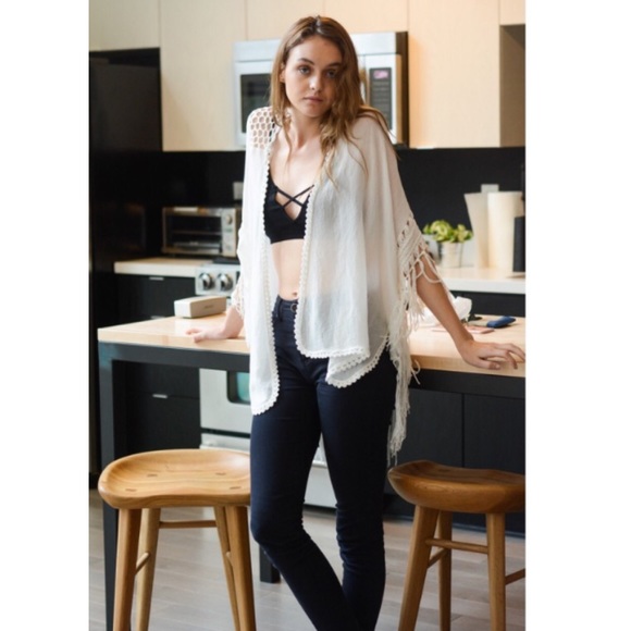 Last 1 ! New Tangier Boho macramé kimono Cardi - Picture 5 of 7